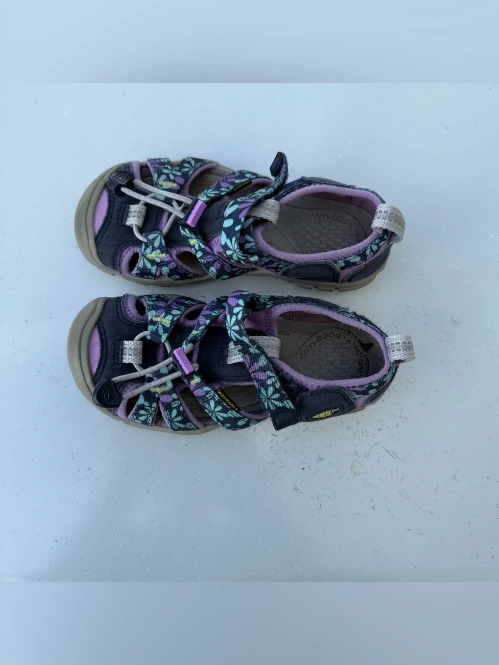 KEEN Kids Purple Floral Sandals - Closed-Toe Outdoor Shoes Size 11C